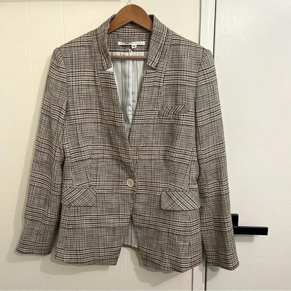Veronica Beard Orchid brown houndstooth jacket size 10 - Picture 3 of 16